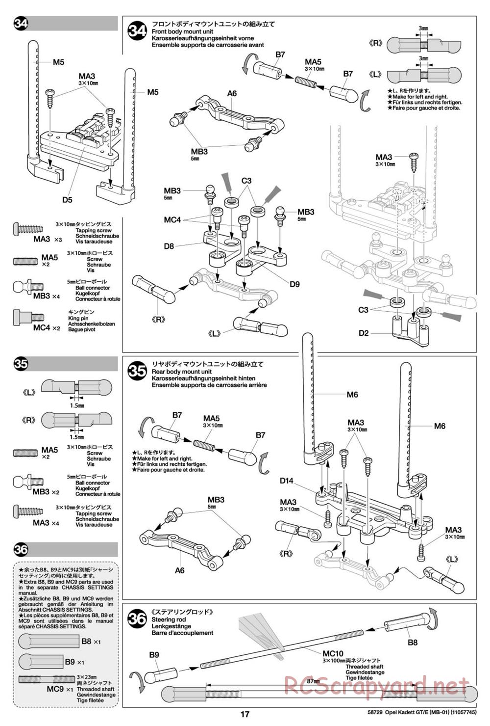 Tamiya - Opel Kadett GT/E - MB-01 Chassis - Manual - Page 17