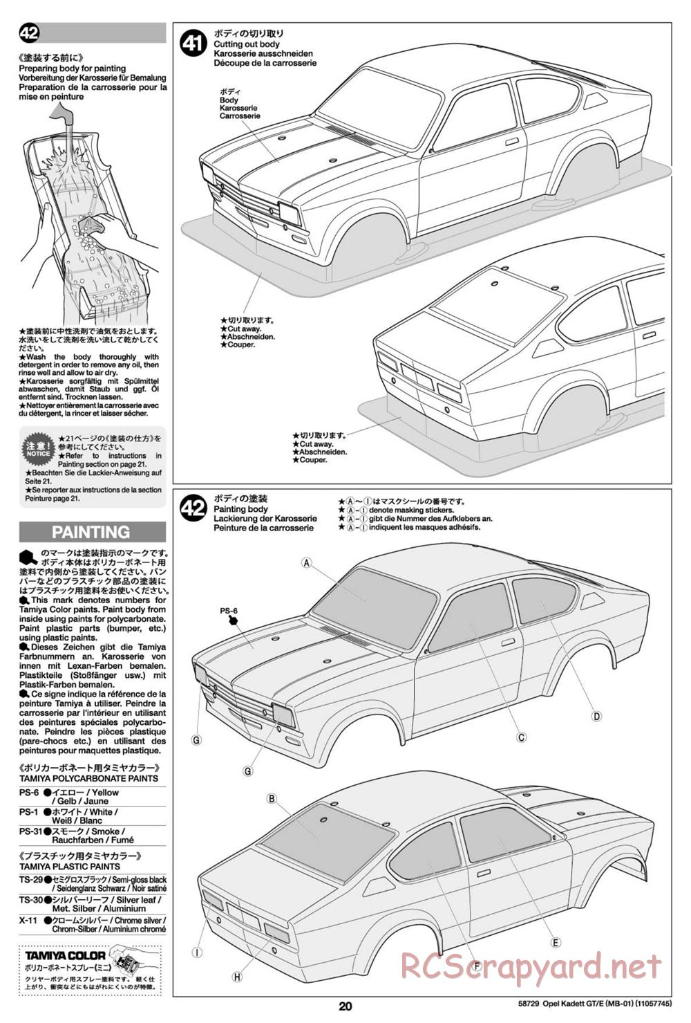 Tamiya - Opel Kadett GT/E - MB-01 Chassis - Manual - Page 20