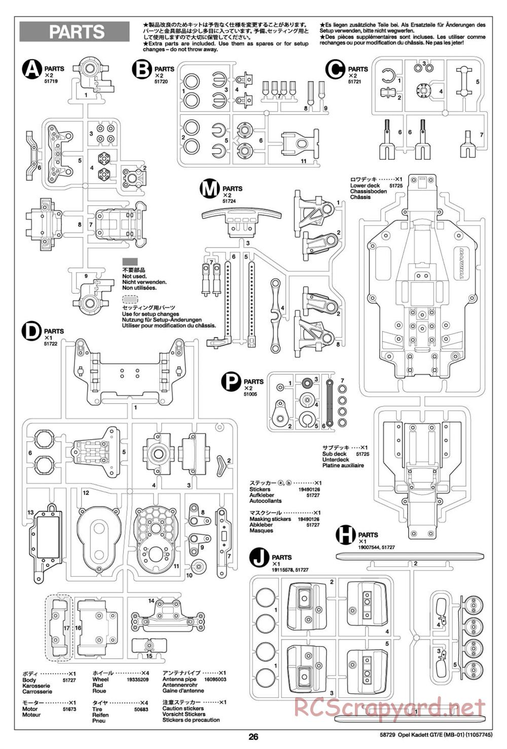 Tamiya - Opel Kadett GT/E - MB-01 Chassis - Manual - Page 26