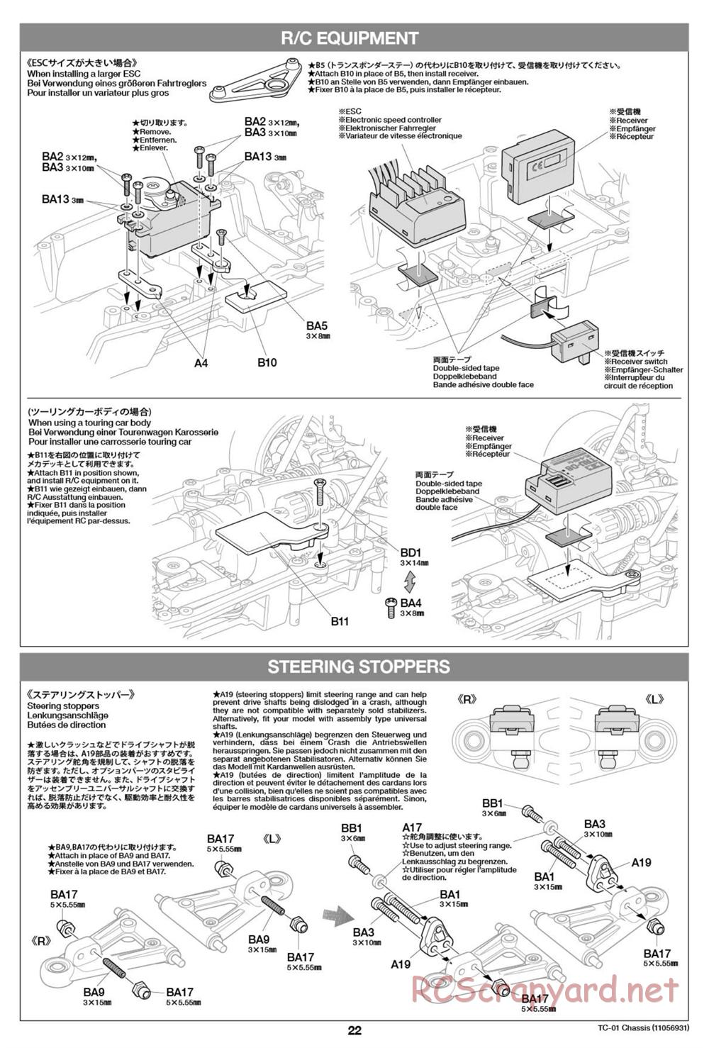 Tamiya - 1997 Mercedes-Benz CLK-GTR - TC-01 Chassis - Manual - Page 22