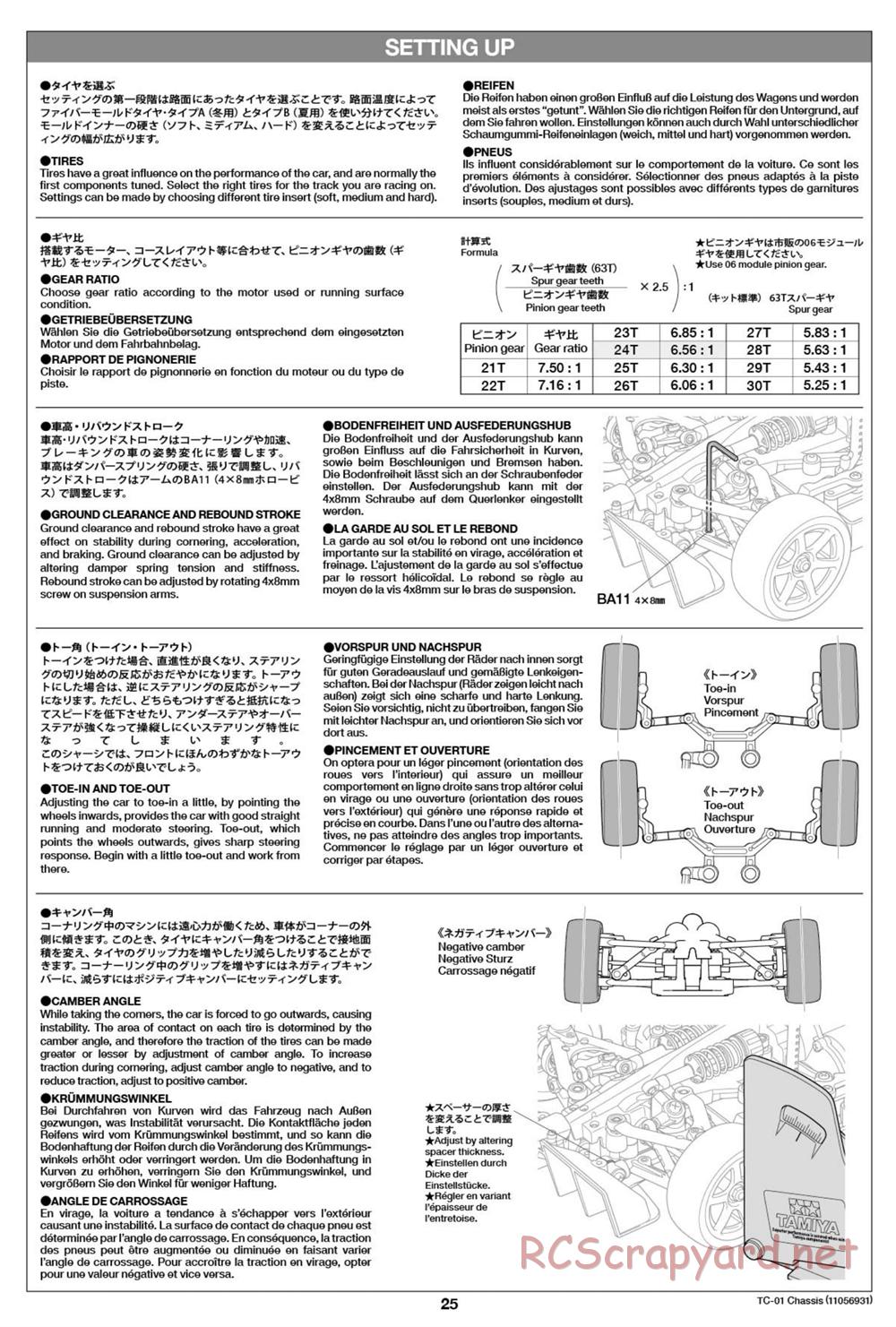 Tamiya - 1997 Mercedes-Benz CLK-GTR - TC-01 Chassis - Manual - Page 25