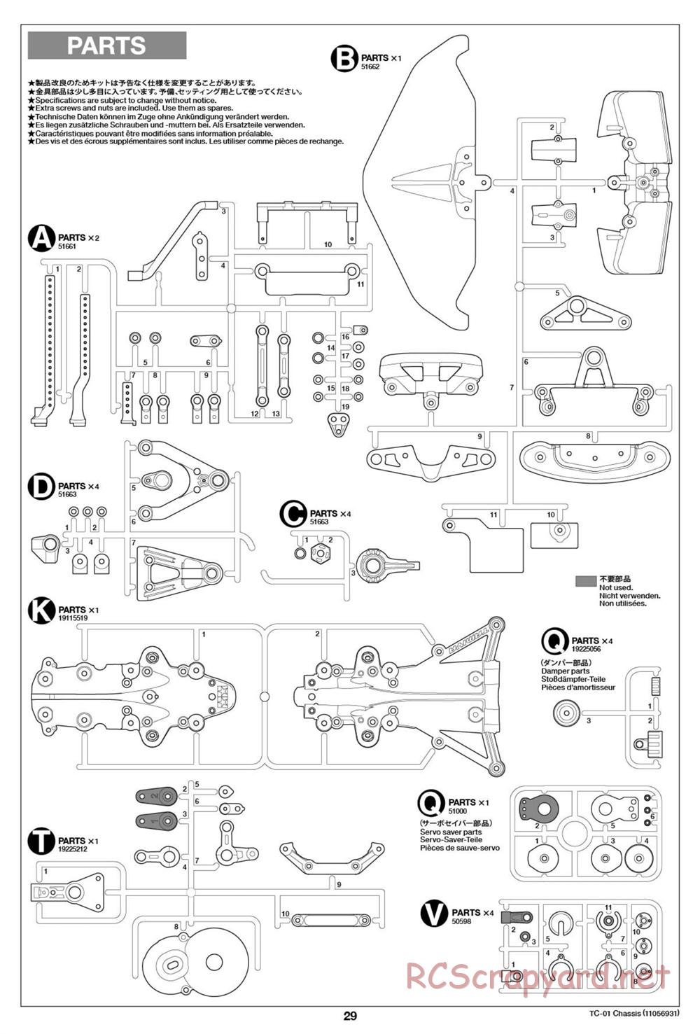 Tamiya - 1997 Mercedes-Benz CLK-GTR - TC-01 Chassis - Manual - Page 29