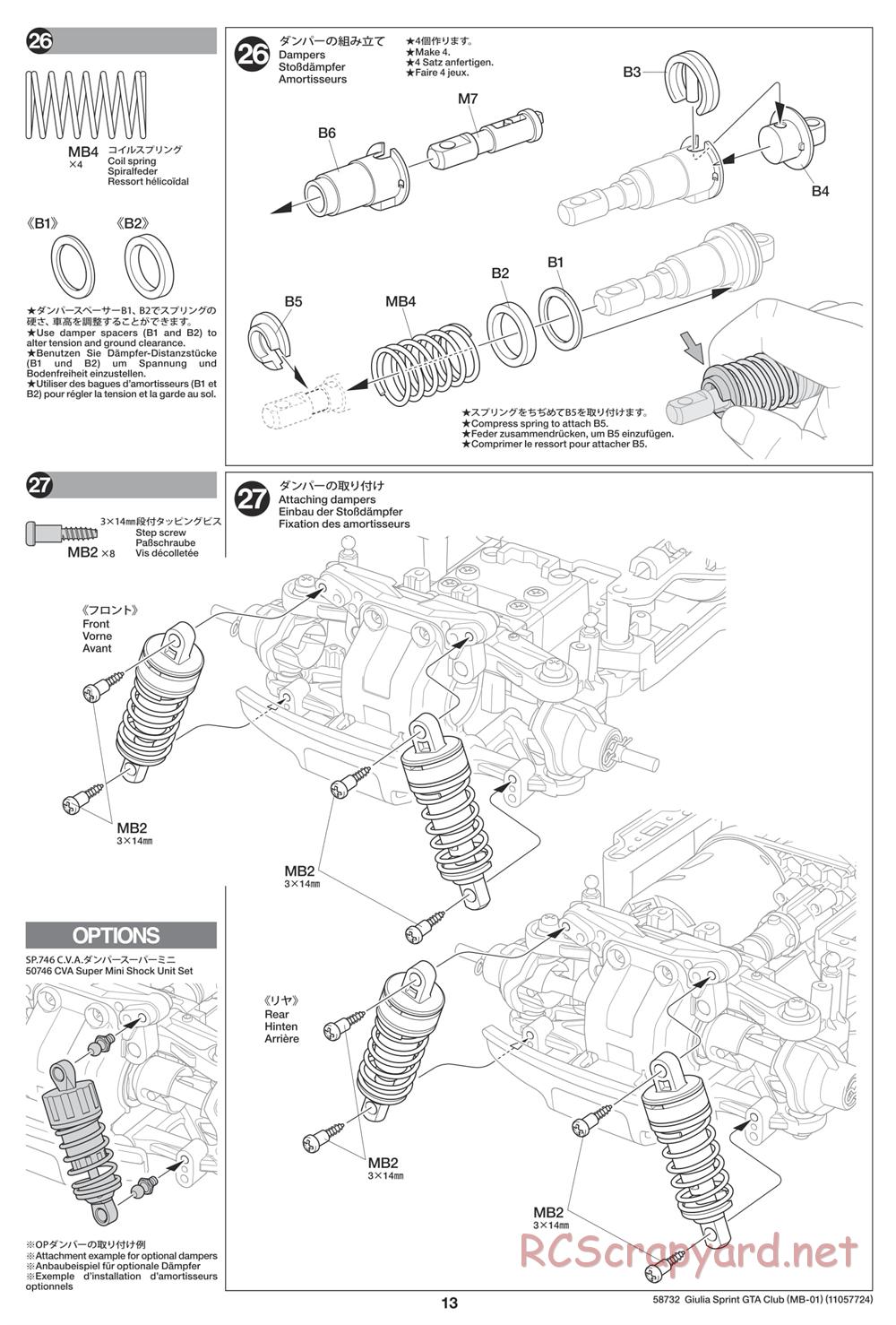 Tamiya - Alfa Romeo Giulia Sprint GTA Club Racer - MB-01 Chassis - Manual - Page 13