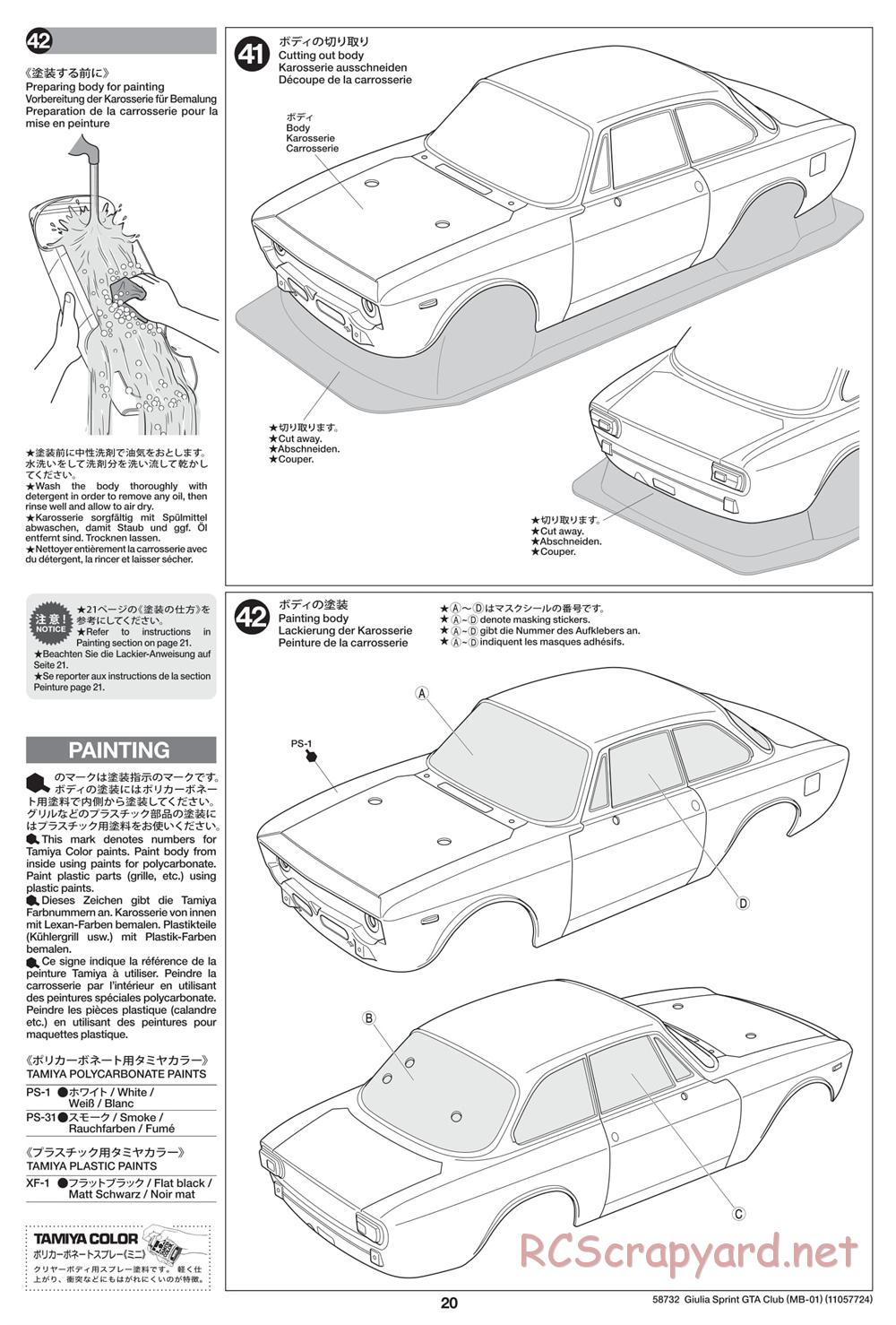 Tamiya - Alfa Romeo Giulia Sprint GTA Club Racer - MB-01 Chassis - Manual - Page 20