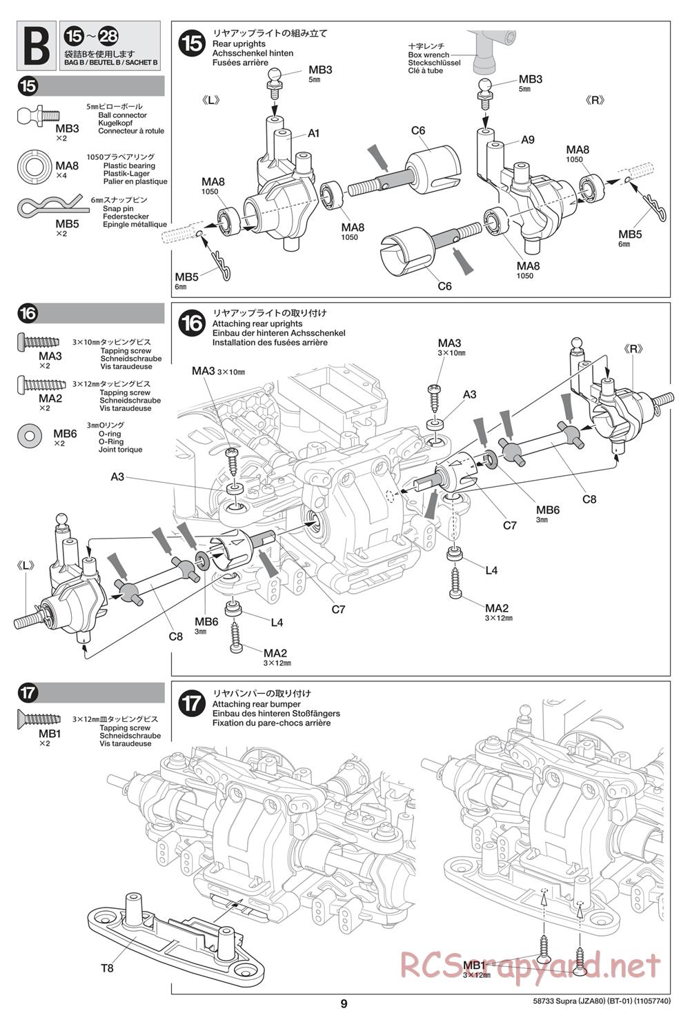 Tamiya - BT-01 Chassis - Manual - Page 9