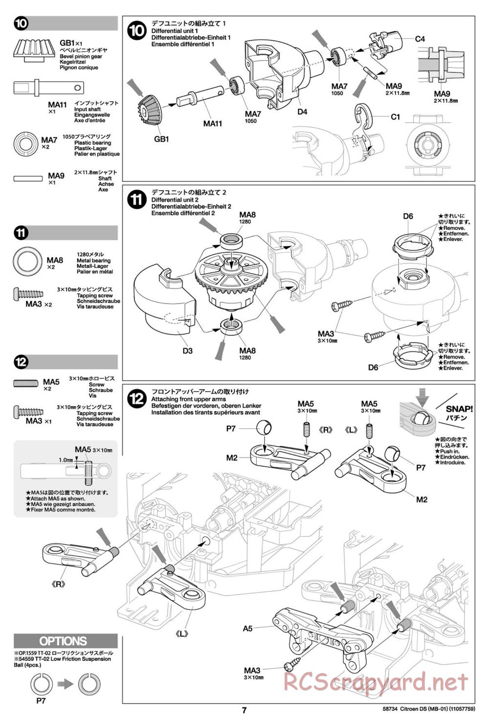 Tamiya - Citroen DS - MB-01 Chassis - Manual - Page 7