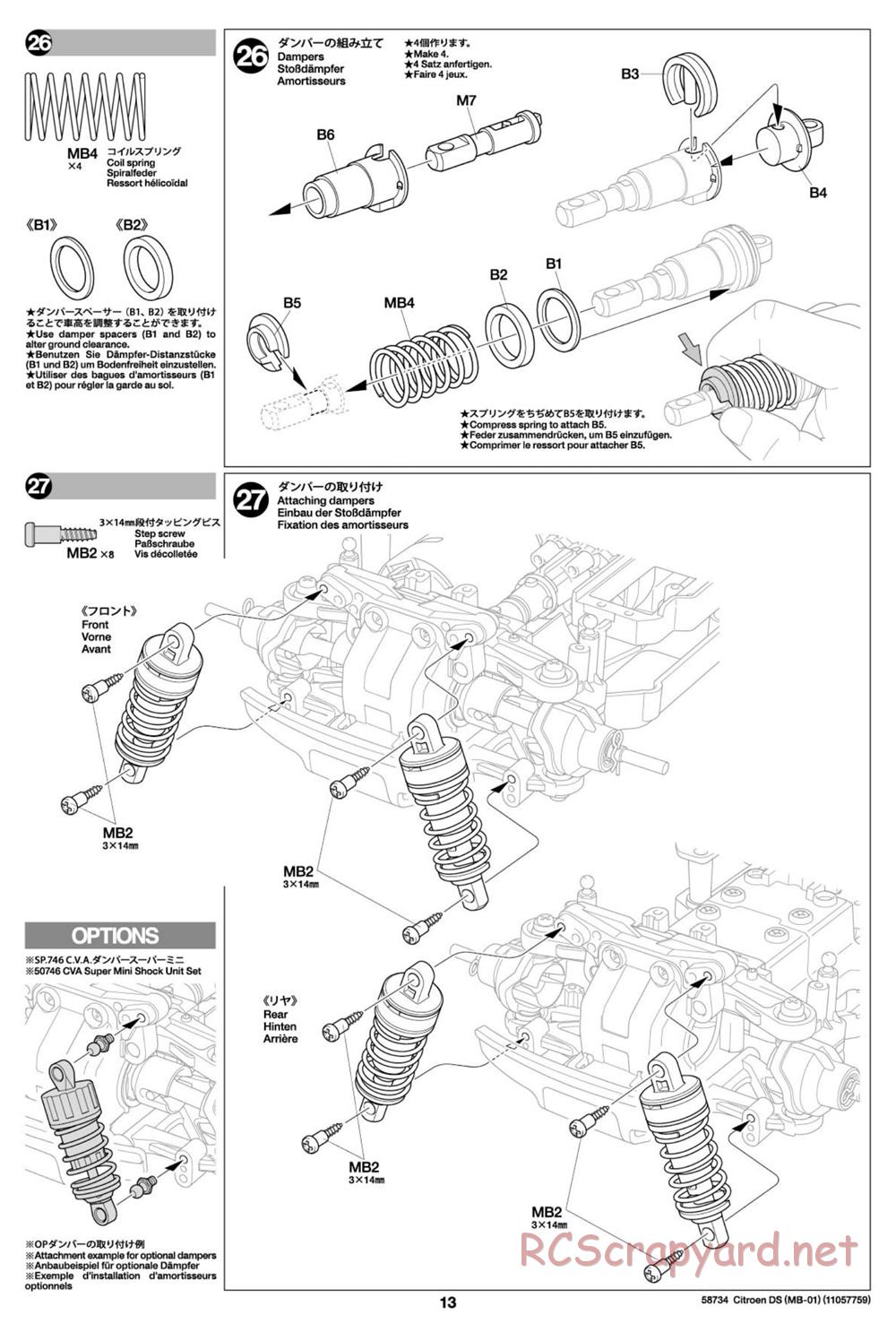 Tamiya - Citroen DS - MB-01 Chassis - Manual - Page 13