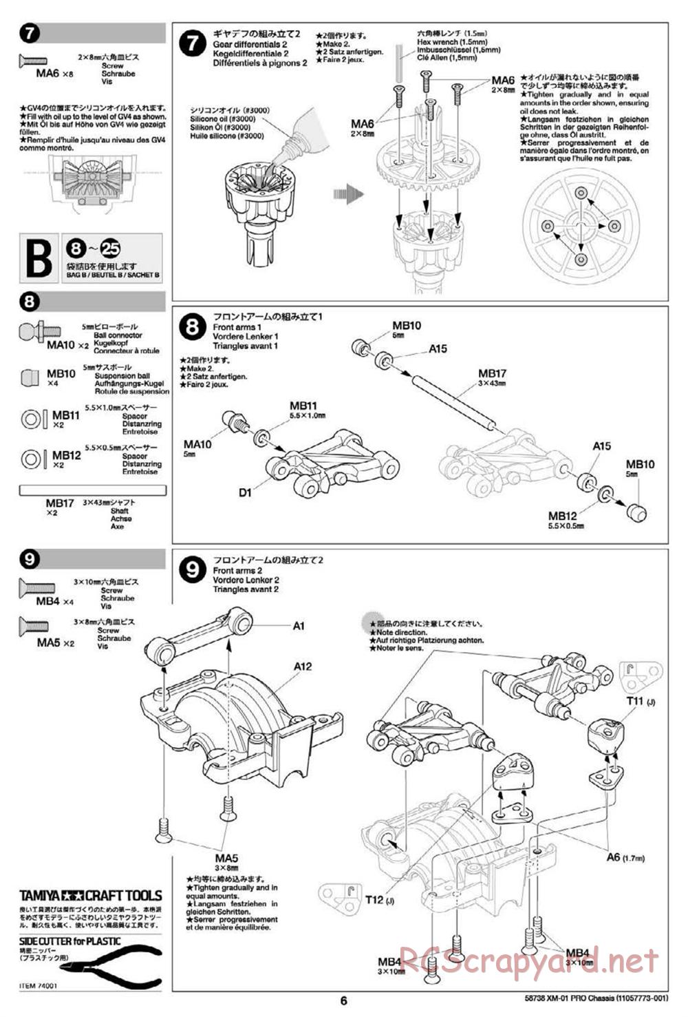 Tamiya - XM-01 Pro Chassis - Manual - Page 6