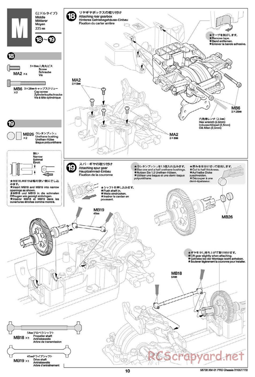 Tamiya - XM-01 Pro Chassis - Manual - Page 10