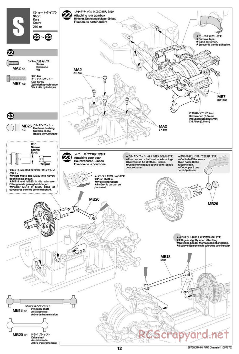 Tamiya - XM-01 Pro Chassis - Manual - Page 12