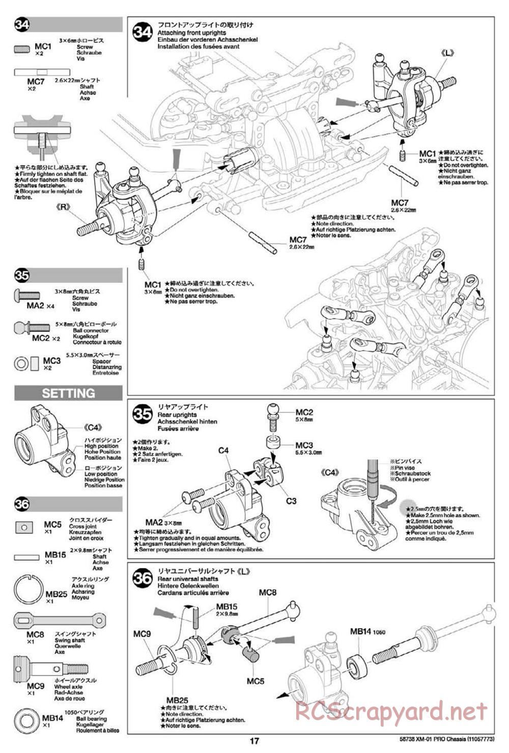 Tamiya - XM-01 Pro Chassis - Manual - Page 17