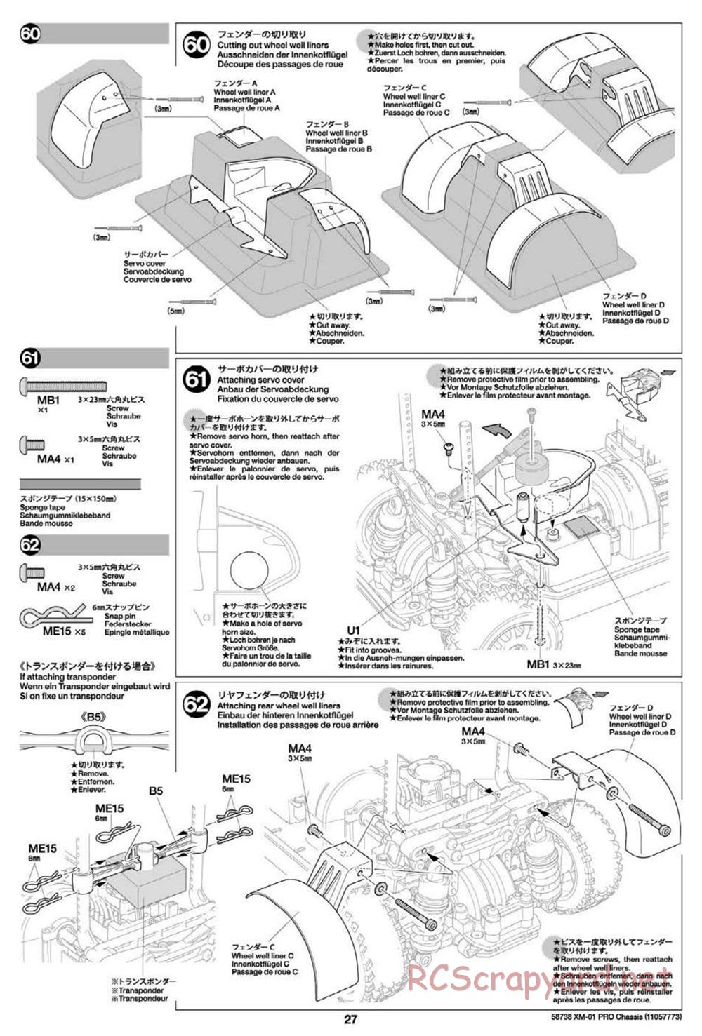 Tamiya - XM-01 Pro Chassis - Manual - Page 27