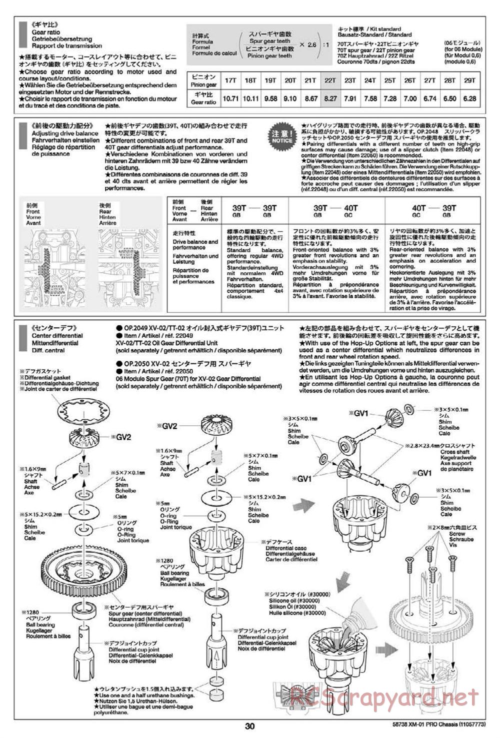 Tamiya - XM-01 Pro Chassis - Manual - Page 30