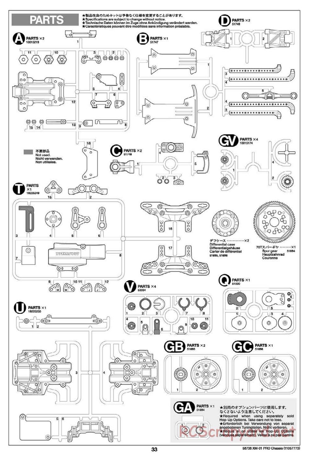 Tamiya - XM-01 Pro Chassis - Manual - Page 33