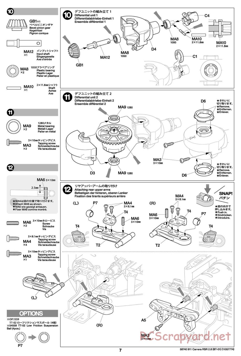 Tamiya - Porsche 911 Carrera RSR 2.8 - BT-01 Chassis - Manual - Page 7