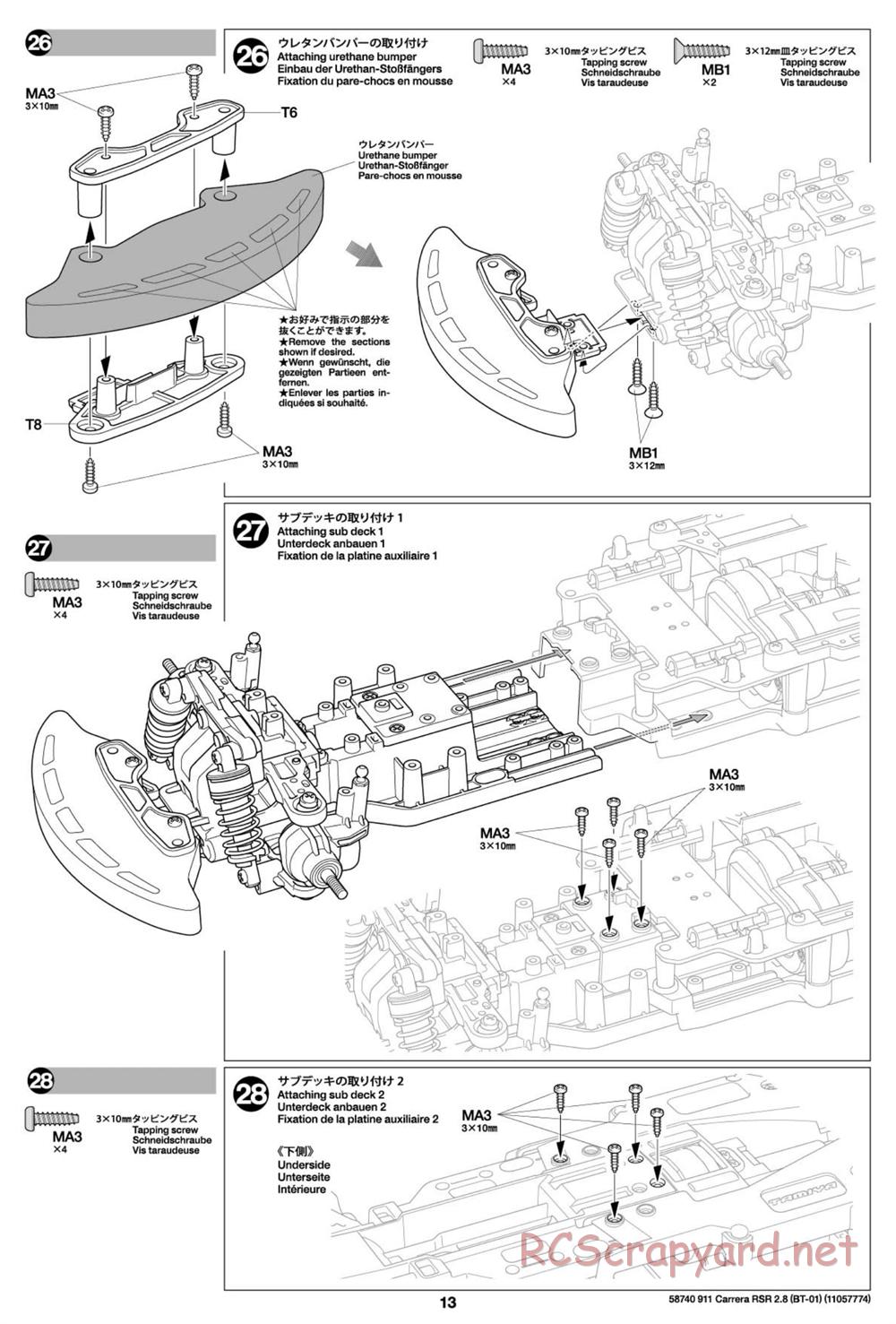 Tamiya - Porsche 911 Carrera RSR 2.8 - BT-01 Chassis - Manual - Page 13