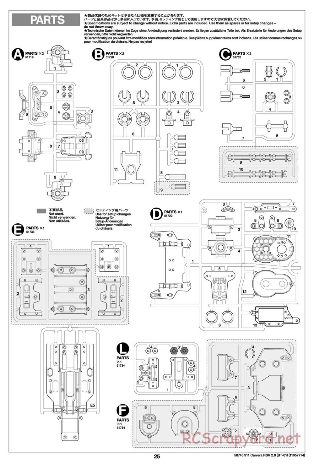 Tamiya - Porsche 911 Carrera RSR 2.8 - BT-01 Chassis - Manual - Page 25