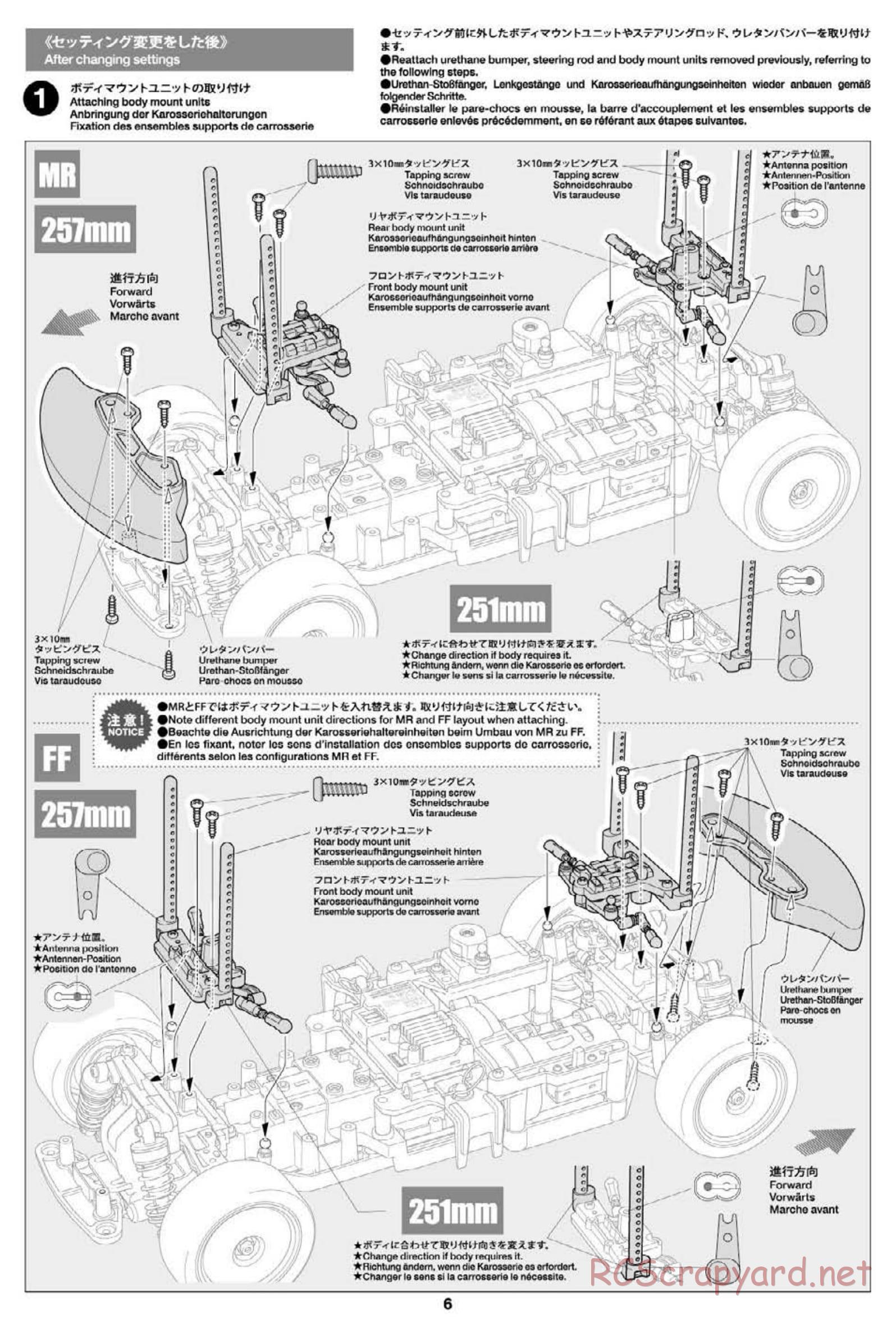 Tamiya - BT-01 Chassis - MR / FF Settings Manual - Page 6