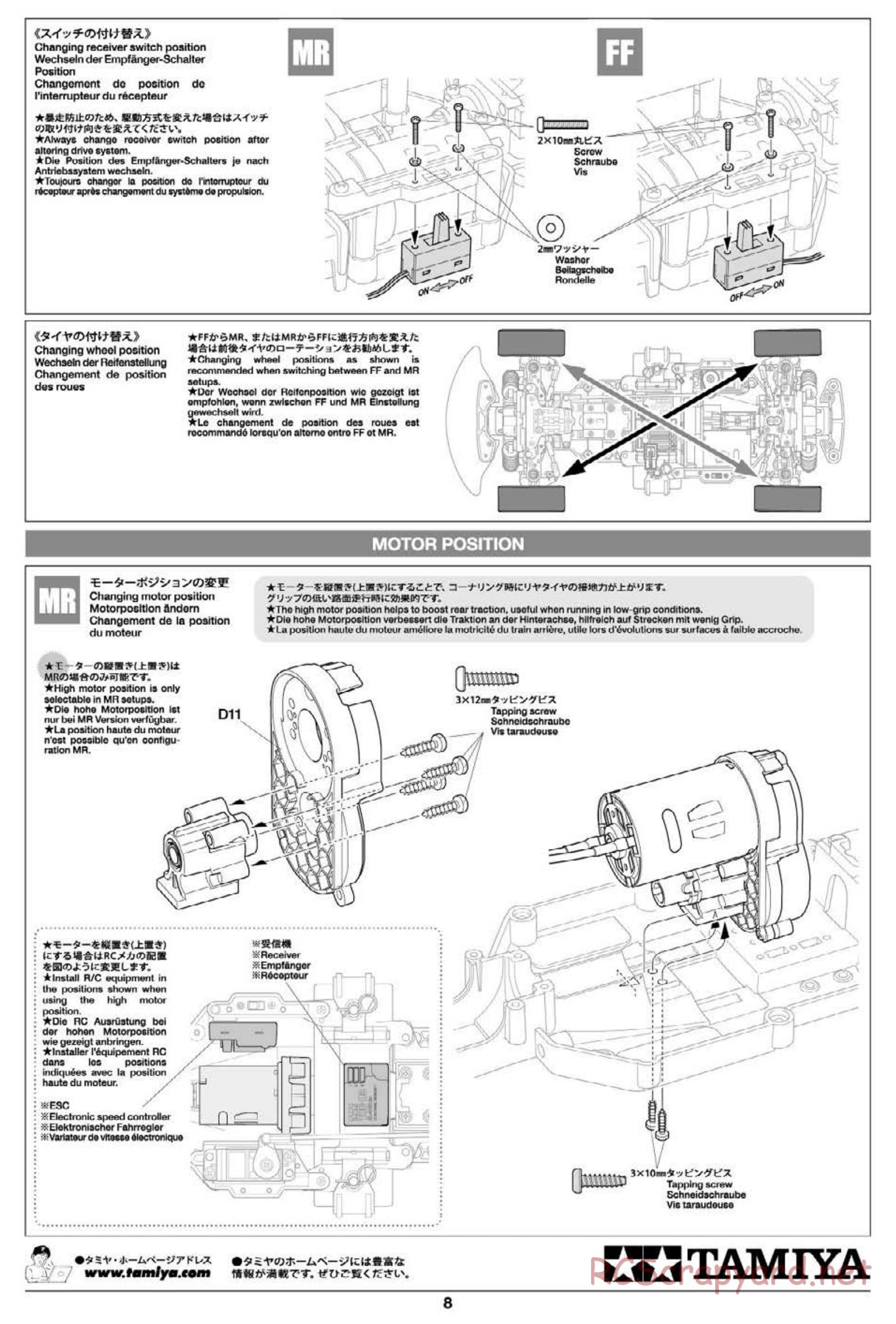 Tamiya - BT-01 Chassis - MR / FF Settings Manual - Page 8