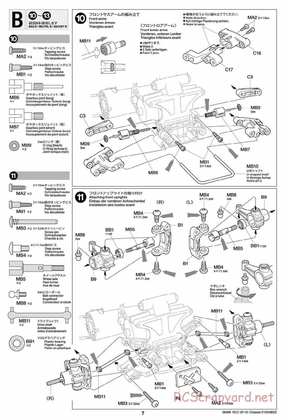 Tamiya - GF-01 Chassis - Manual • RCScrapyard - Radio Controlled Model ...