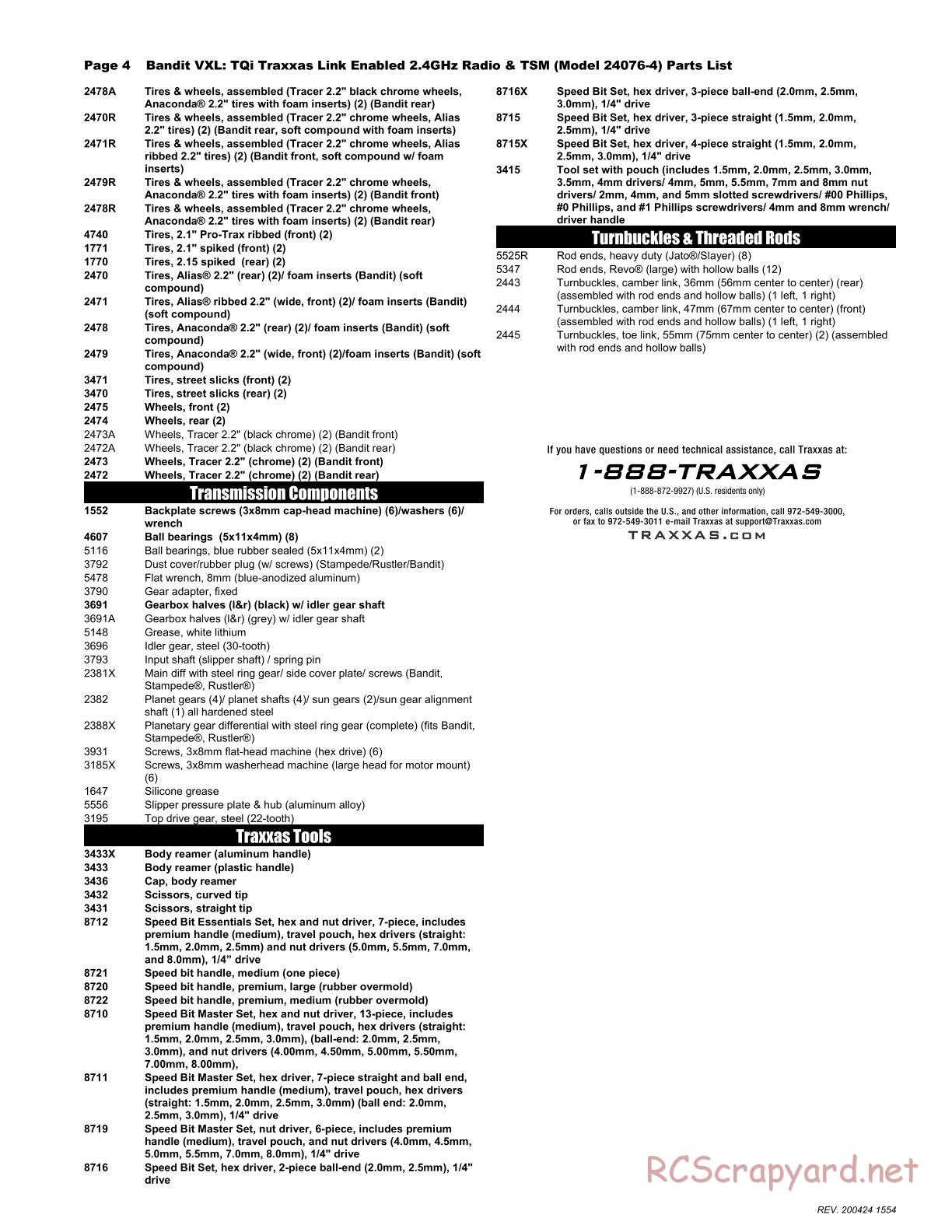 Traxxas - Bandit VXL TSM (2018) - Parts List - Page 4