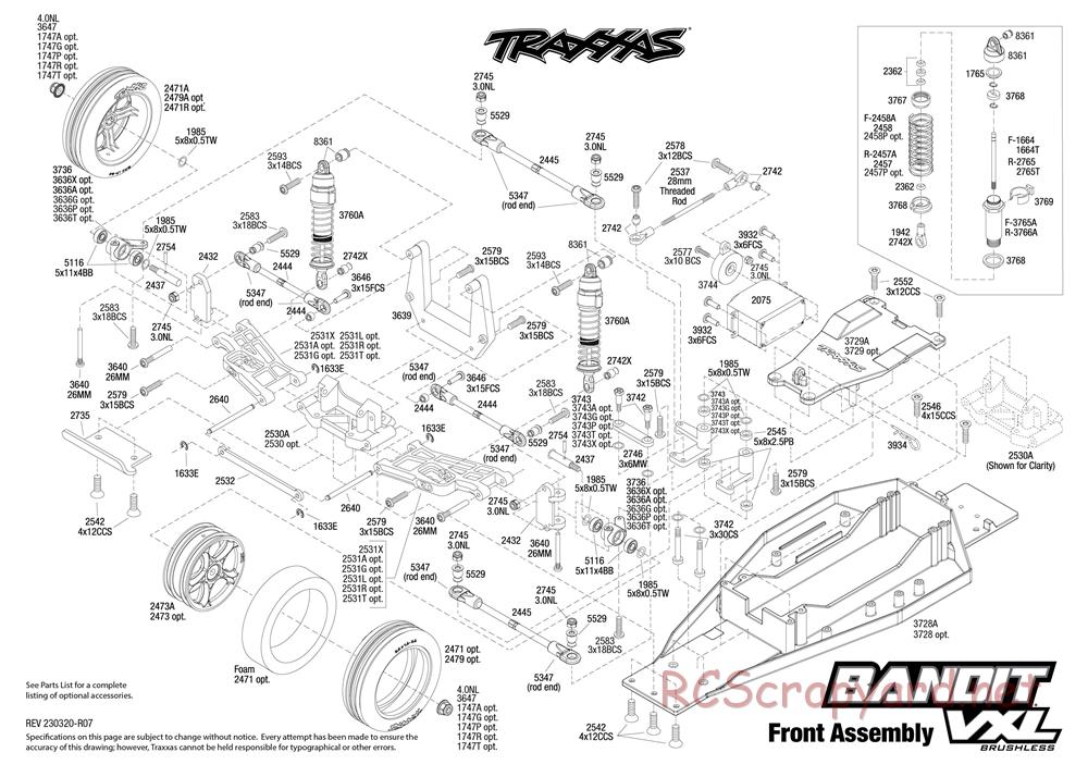 Traxxas - Bandit VXL TSM (2018) - Exploded Views - Page 2