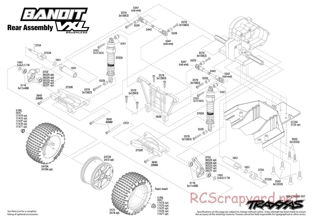 Traxxas - Bandit VXL TSM (2018) - Exploded Views - Page 3