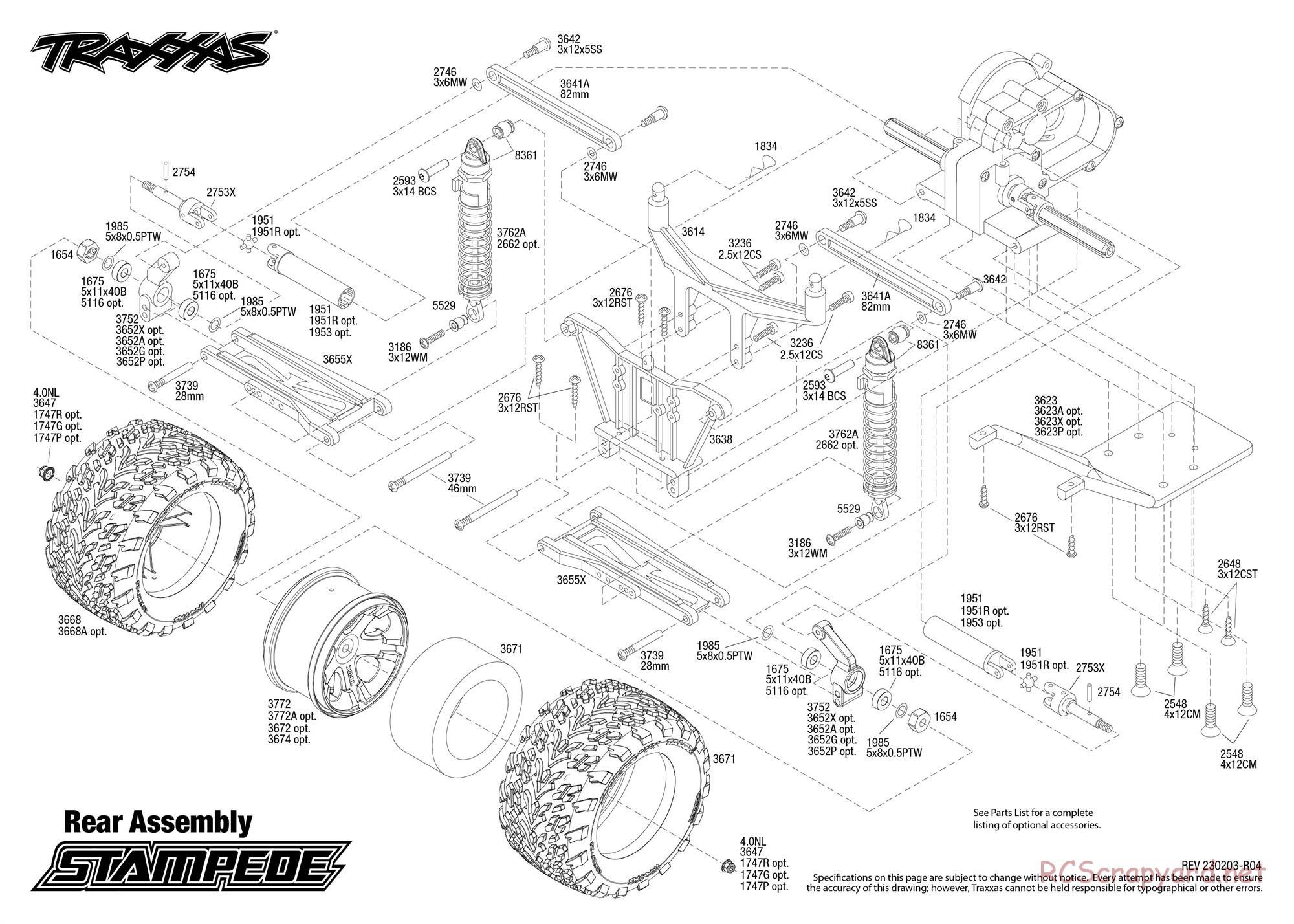 Traxxas - Stampede XL-5 (2018) - Exploded Views - Page 4