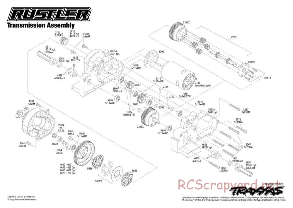 Traxxas - Rustler XL-5 - Exploded Views - Page 4