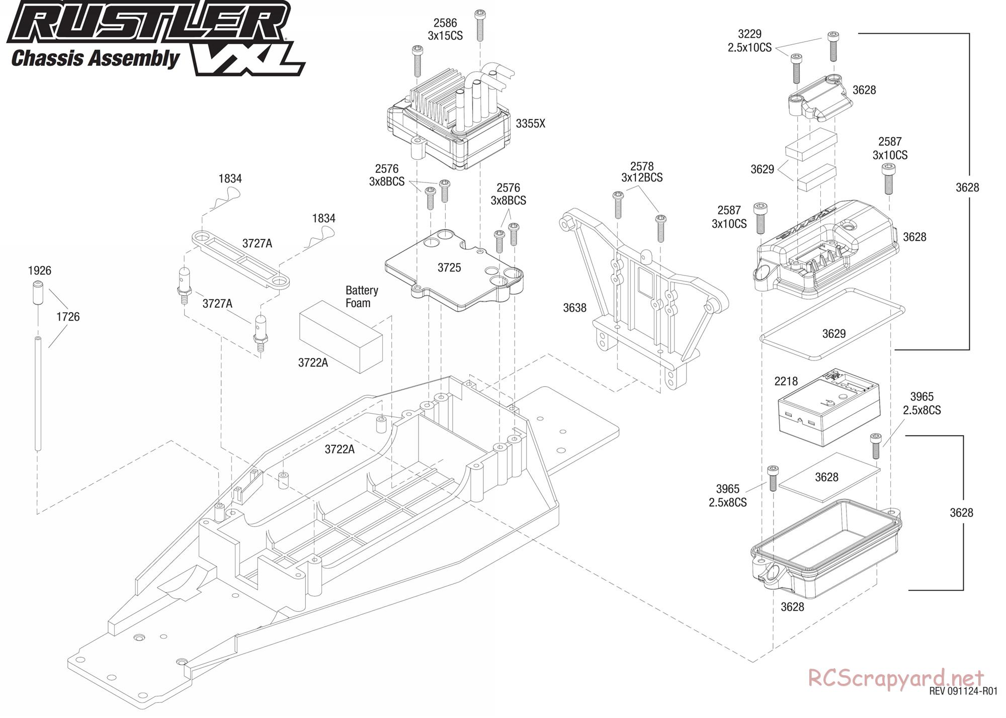 Traxxas - Rustler VXL - Exploded Views - Page 1