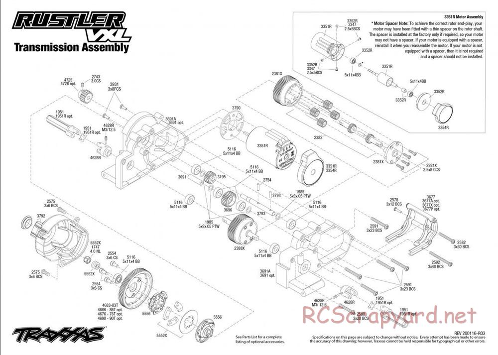 Traxxas - Rustler VXL TSM - Exploded Views - Page 4