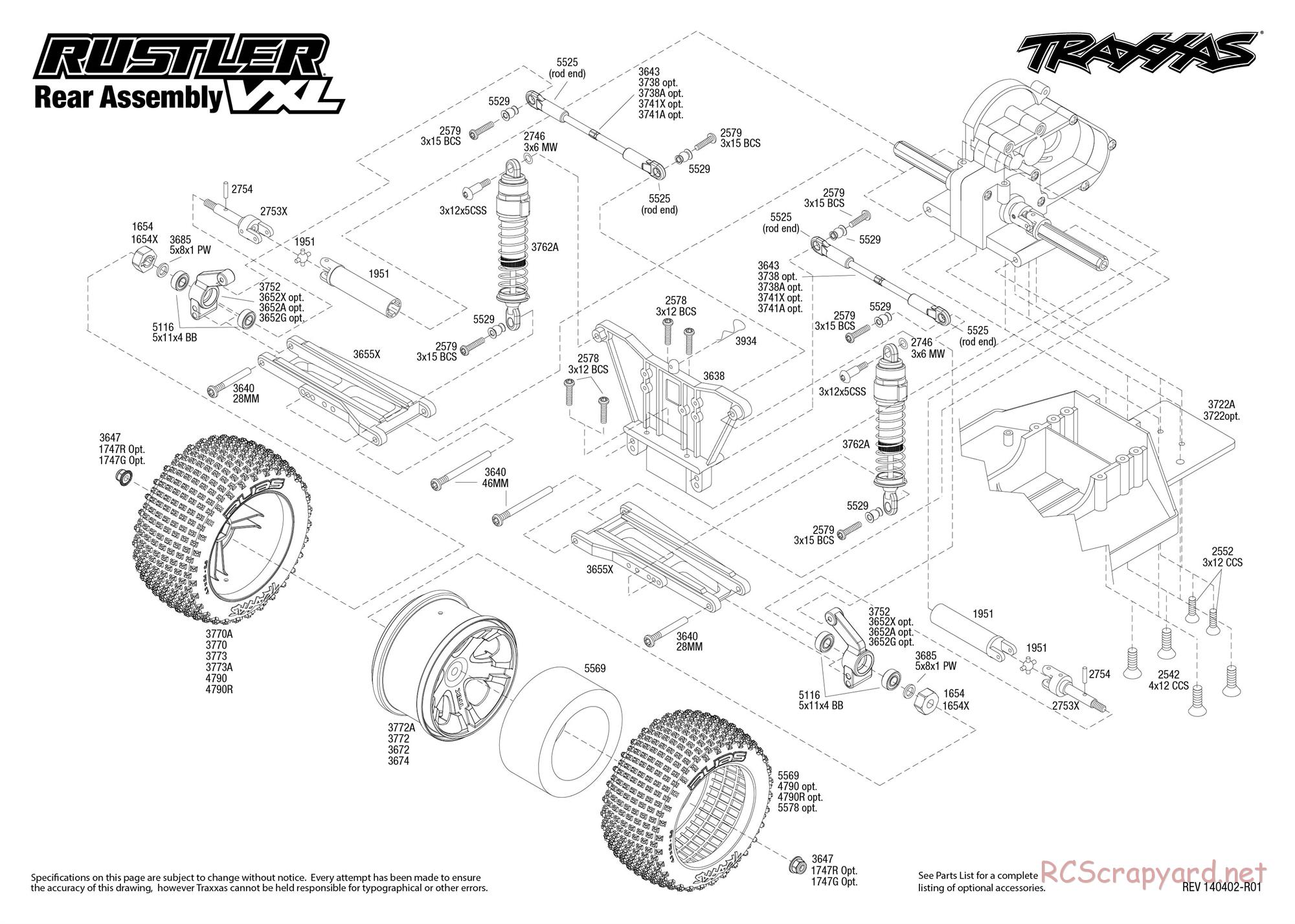 Traxxas - Rustler VXL (2014) - Exploded Views - Page 3