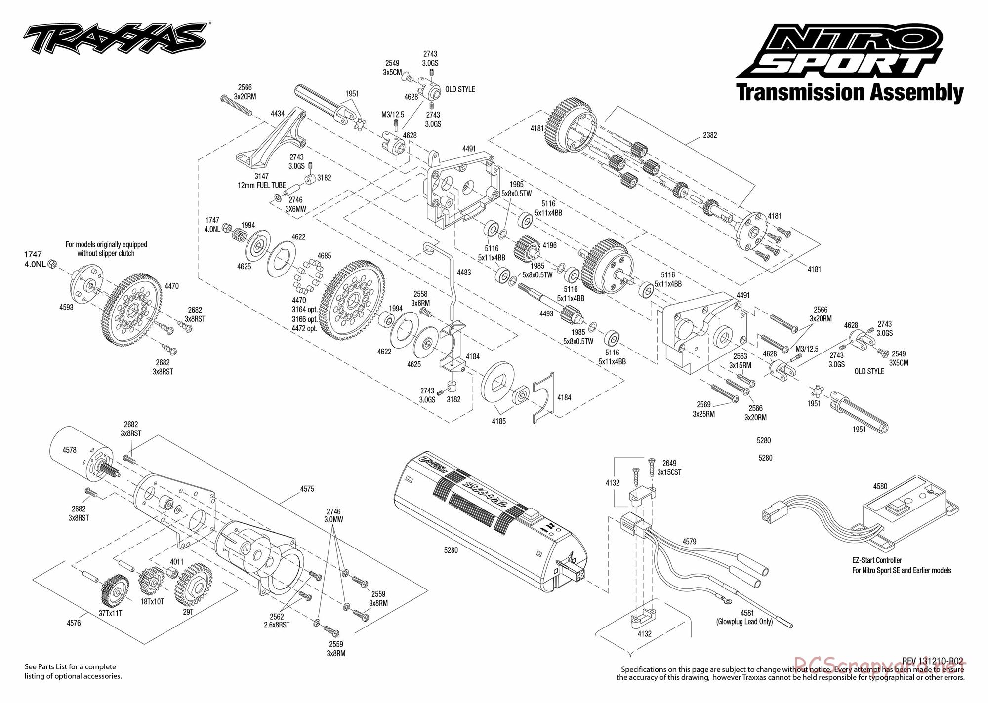 Traxxas - Nitro Sport (2013) - Exploded Views - Page 4