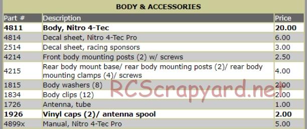 Traxxas - Nitro 4-Tec Pro (1998) - Parts - Page 19