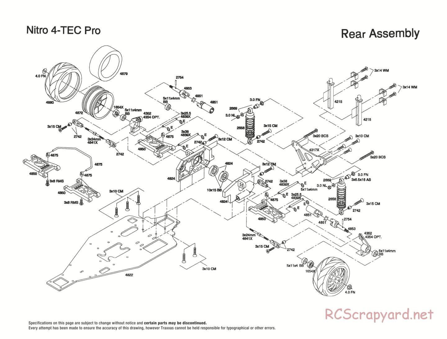 Traxxas - Nitro 4-Tec Pro (1998) - Exploded Views - Page 3