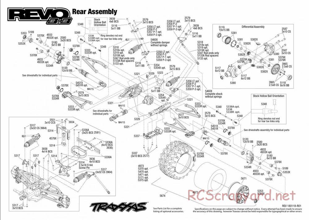 Traxxas - Revo 3.3 TSM - Exploded Views - Page 3