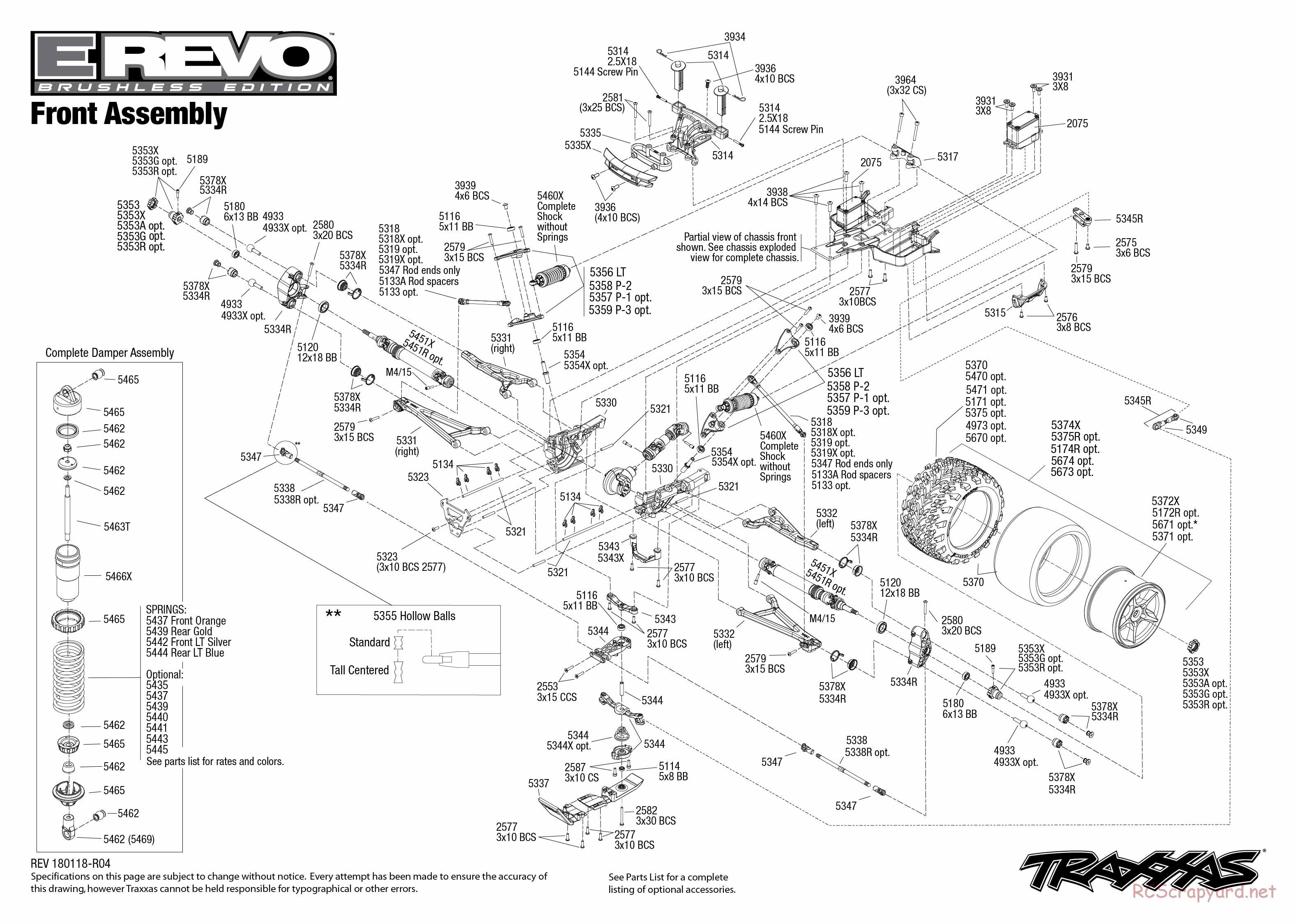 Traxxas - E-Revo Brushless TSM (2016) - Exploded Views - Page 2