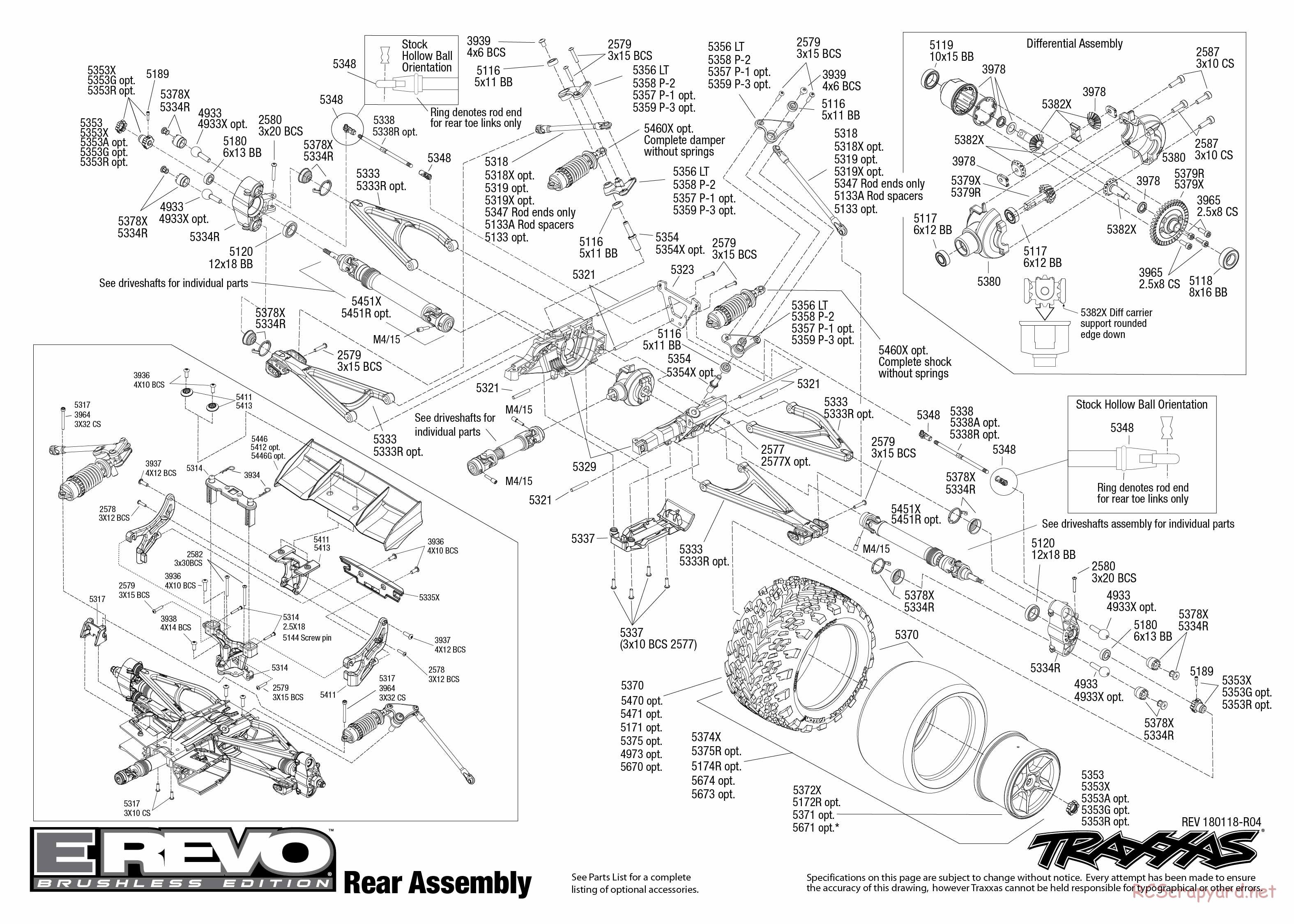 Traxxas - E-Revo Brushless TSM (2016) - Exploded Views - Page 3