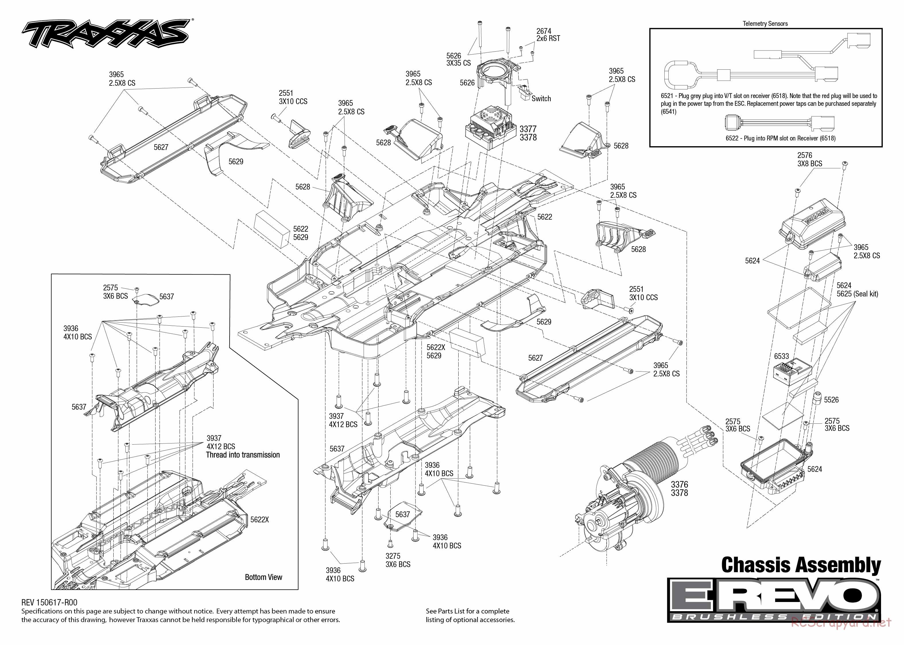 Traxxas - E-Revo Brushless TSM - Exploded Views - Page 1