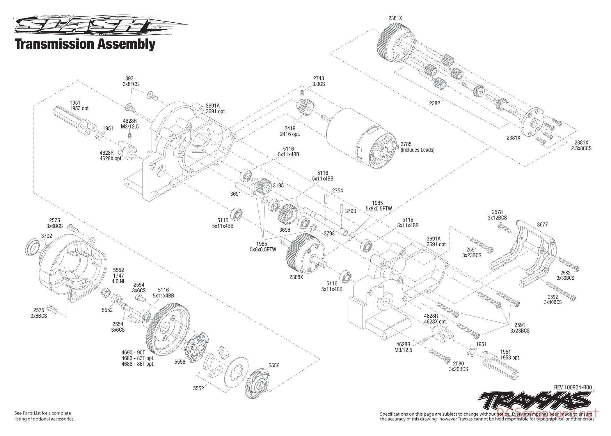 Traxxas - Slash 2WD (2011) - Exploded Views - Page 4