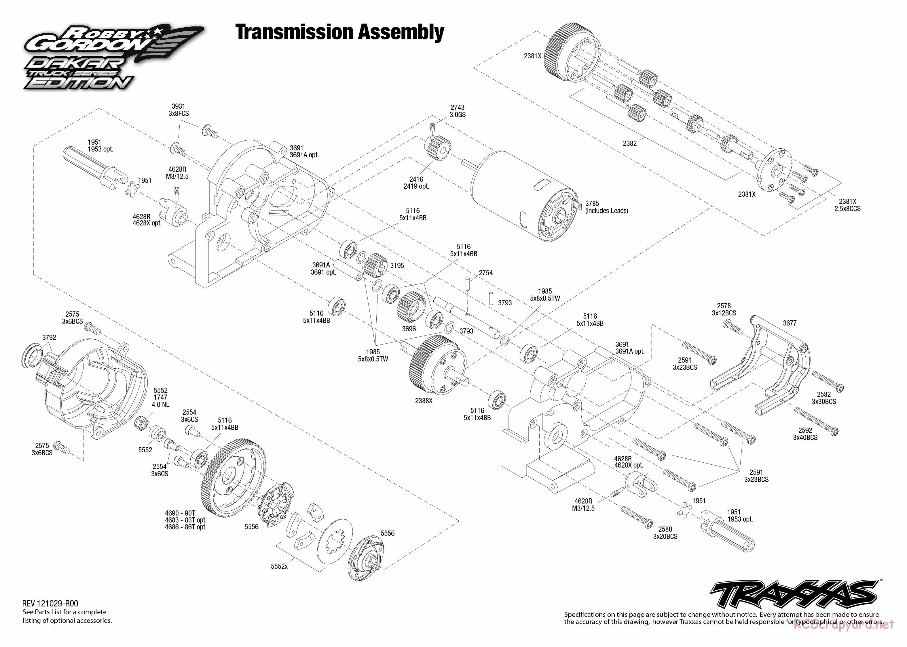 Traxxas - Slash 2WD Robby Gordon Dakar Ed (2012) - Exploded Views - Page 4