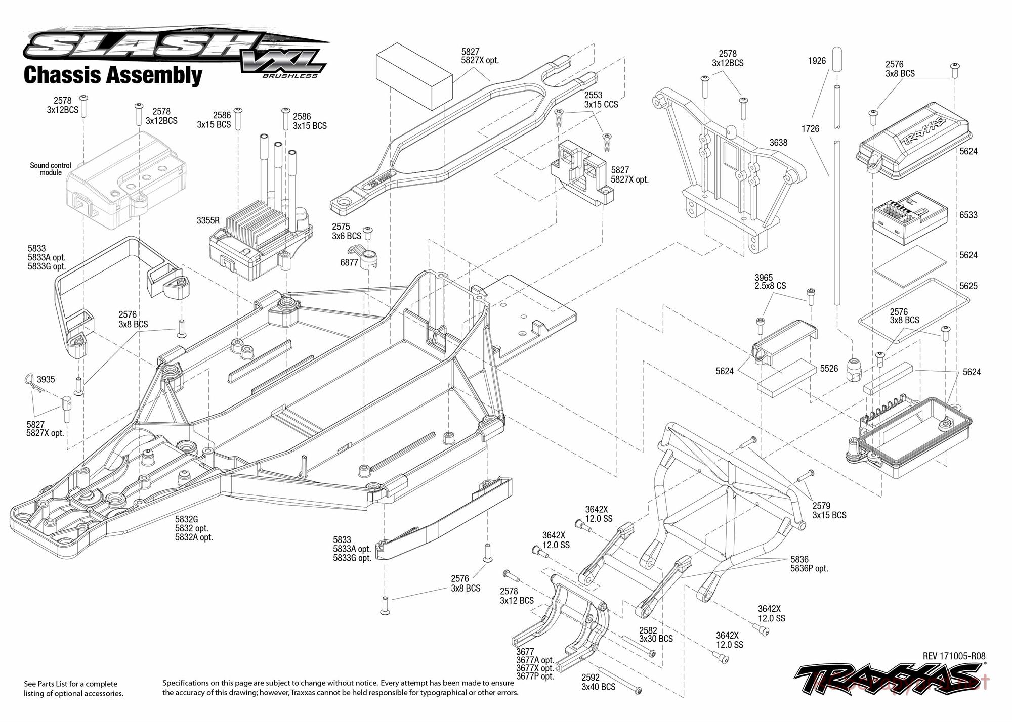 Traxxas - Slash 2WD VXL TSM OBA (2017) - Exploded Views - Page 2