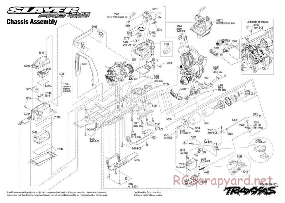 Traxxas - Slayer Pro 4x4 TSM - Exploded Views - Page 1