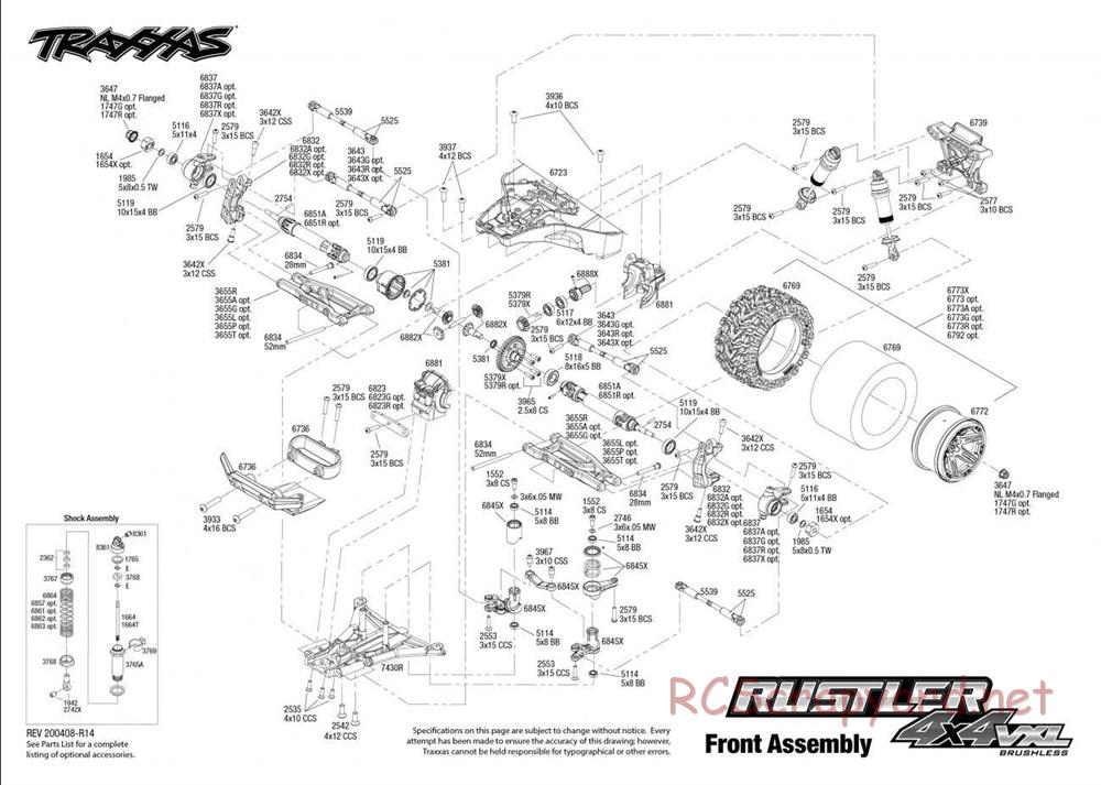 Traxxas - Rustler 4x4 VXL - Exploded Views - Page 2