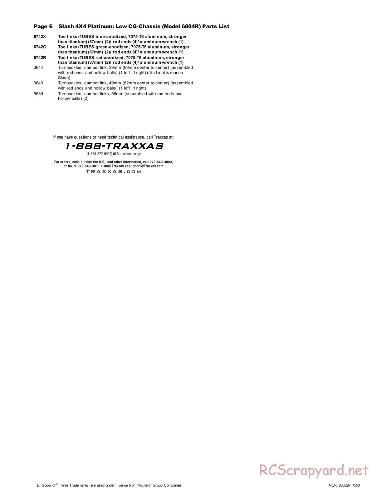 Traxxas - Slash 4x4 Platinum Ed (2012) - Parts List - Page 6