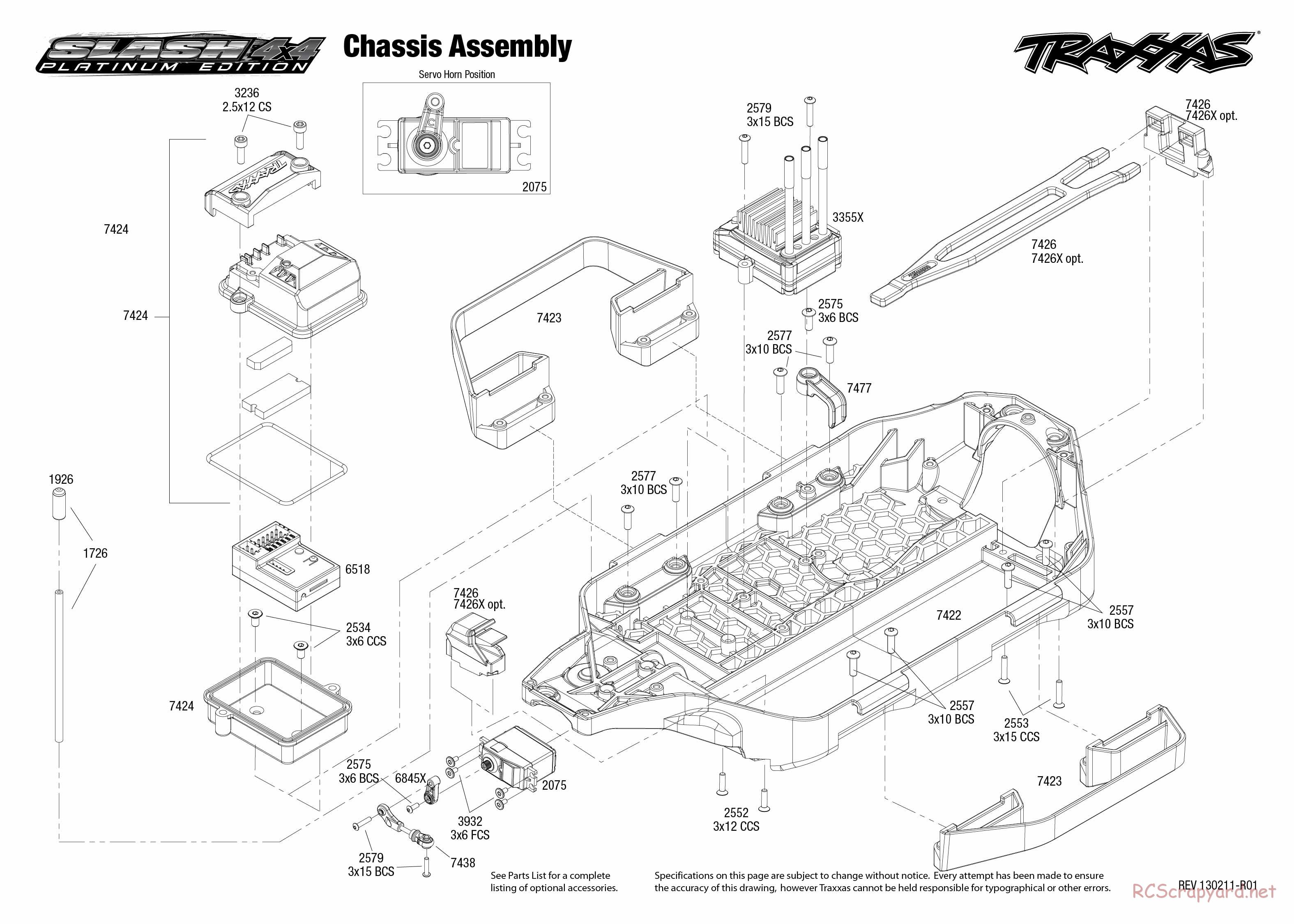 Traxxas - Slash 4x4 Platinum Ed (2012) - Exploded Views - Page 1