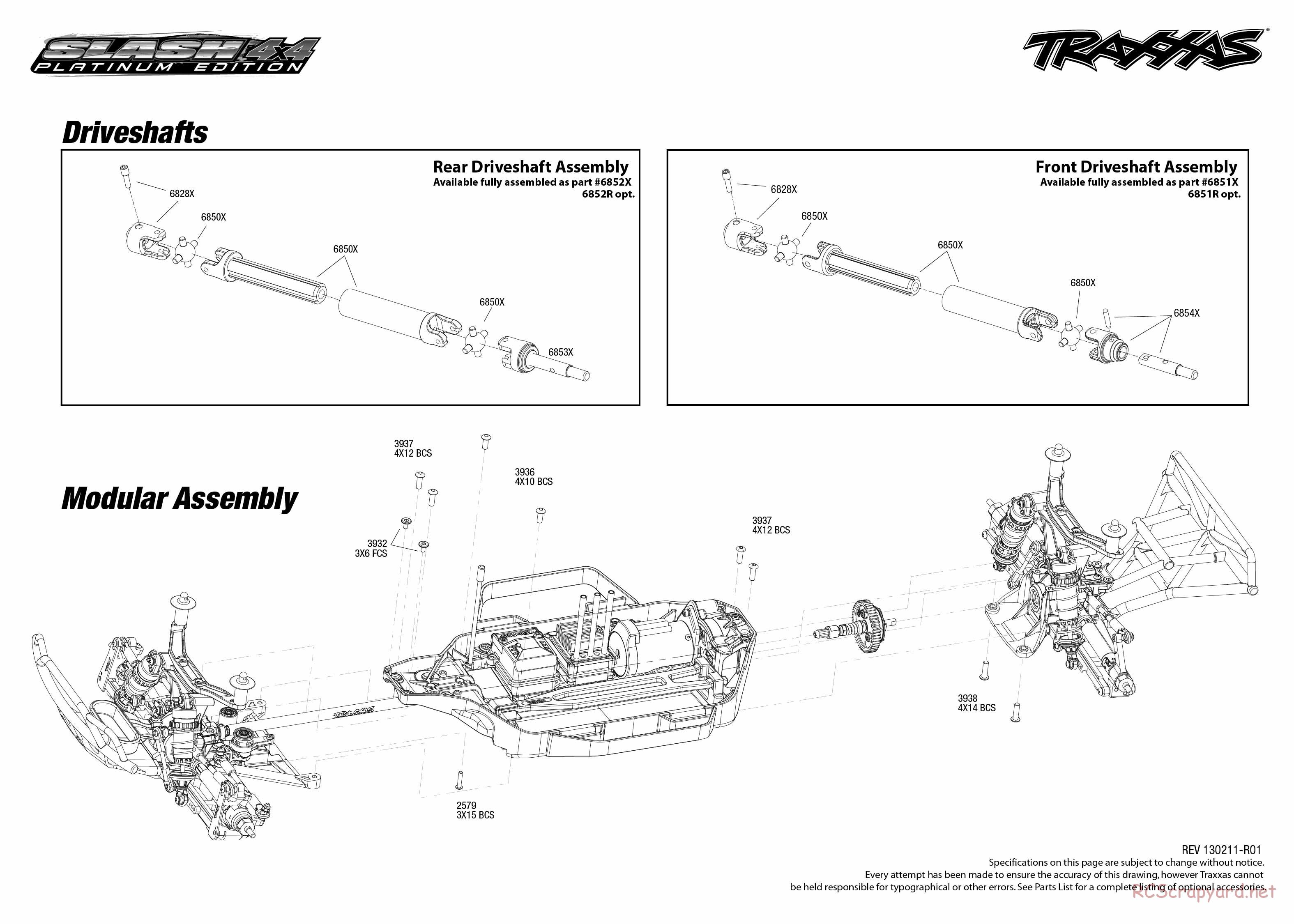 Traxxas - Slash 4x4 Platinum Ed (2012) - Exploded Views - Page 2