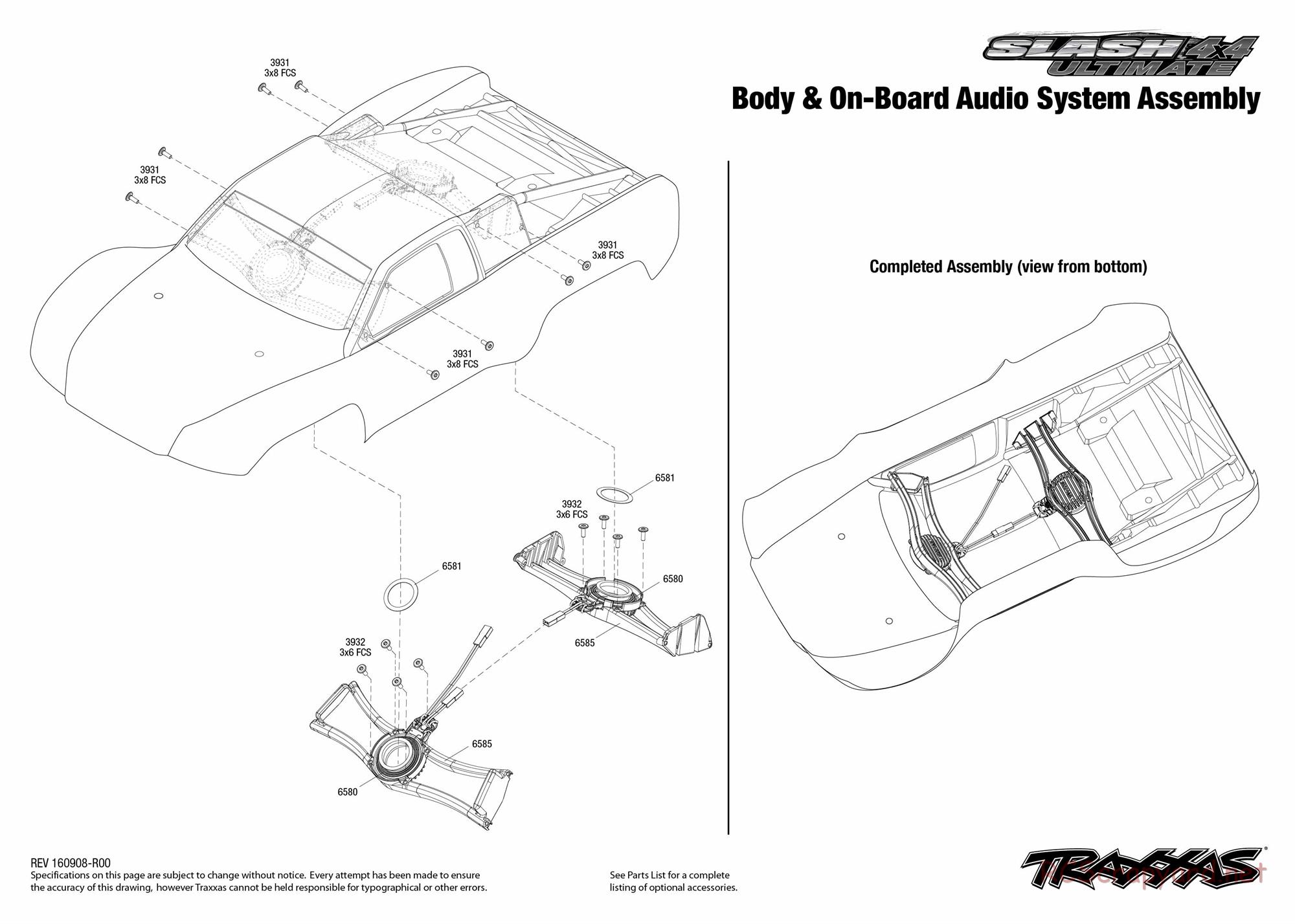 Traxxas - Slash 4x4 Ultimate TSM OBA (2017) - Exploded Views - Page 1