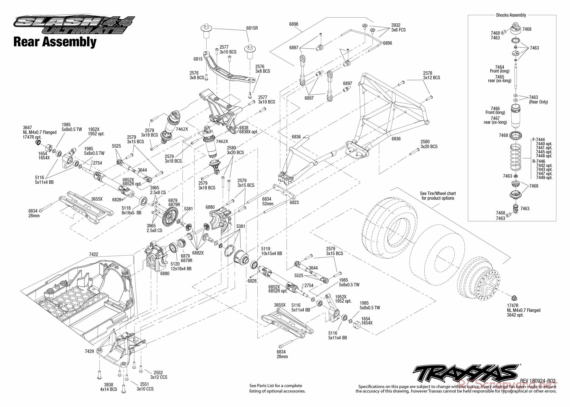 Traxxas - Slash 4x4 Ultimate TSM OBA (2017) - Exploded Views - Page 5