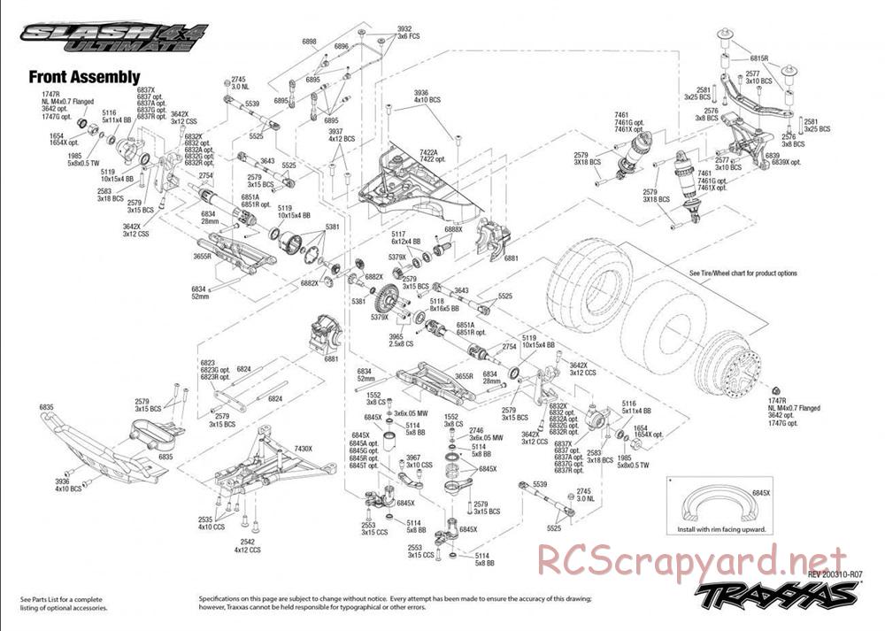 Traxxas - Slash 4x4 Ultimate TSM - Exploded Views - Page 2